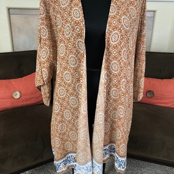 Woman Within Tunic Kimono Cardigan Size M 14/16 - Picture 2 of 8
